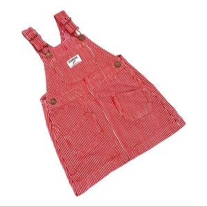 🍋OshKosh Girl Striped Denim Jumper Overalls Dress